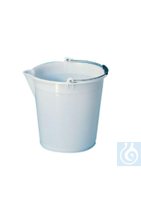 Heavy duty bucket in LDPE with graduation and spout, 12 L